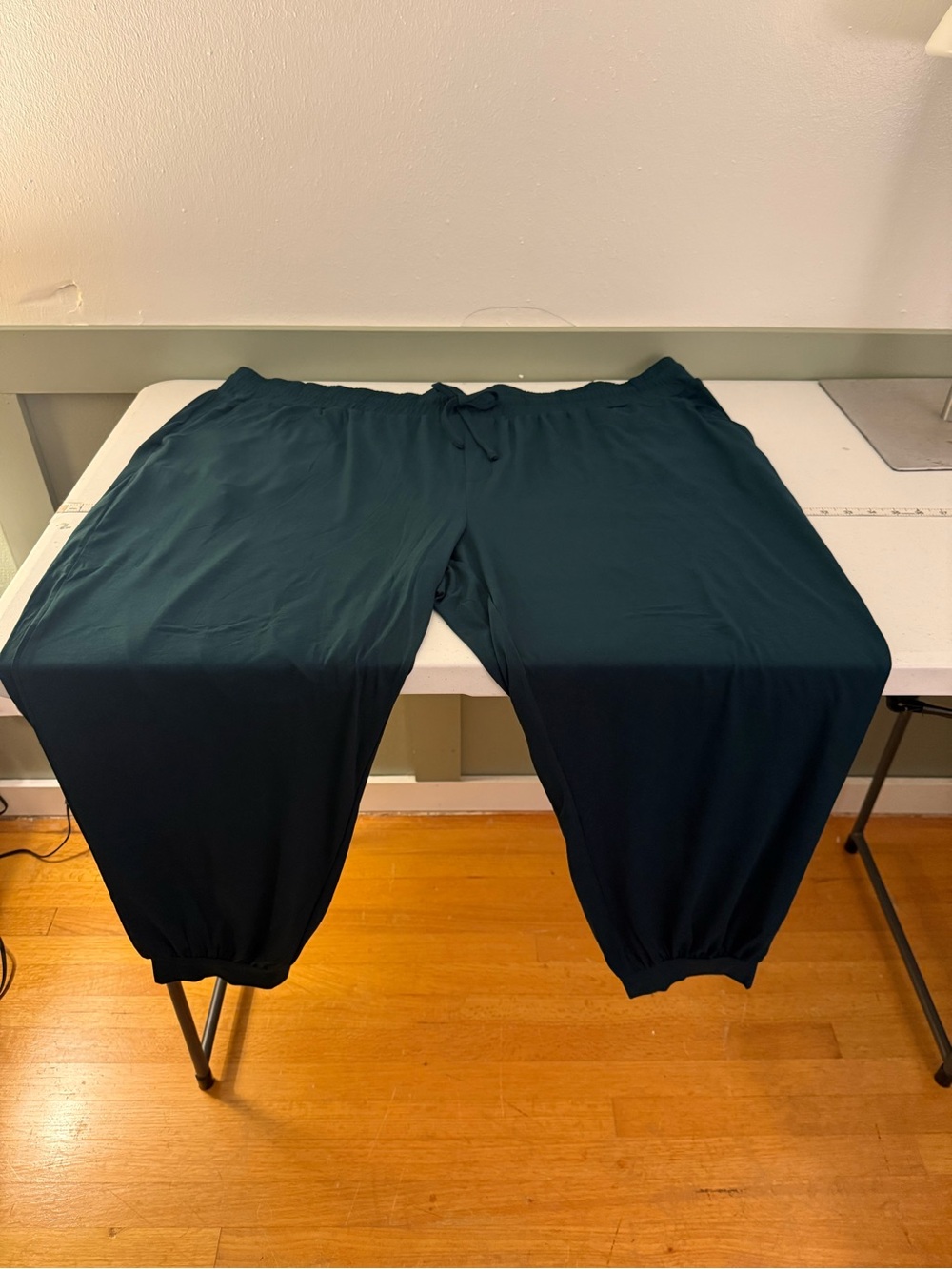 AnyBody Teal Elastic-Waist Track Joggers